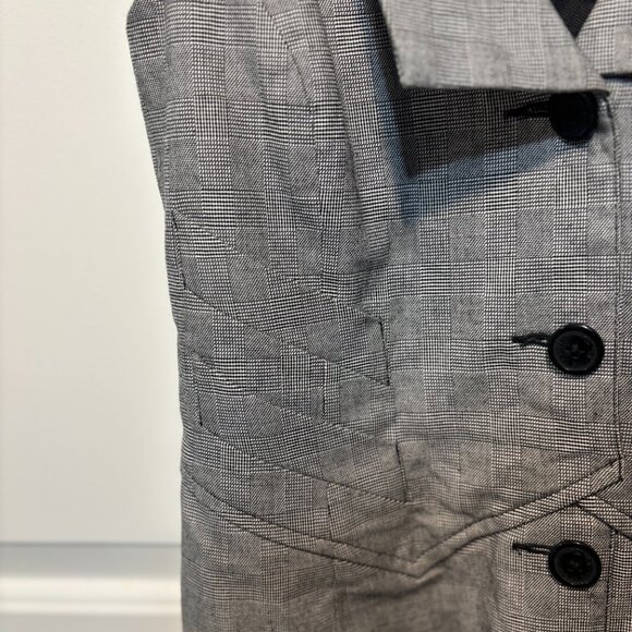 Ben Sherman Sleeveless Buttoned Grey Plaid Midi Dress - Women's Size Small - Picture 6 of 16